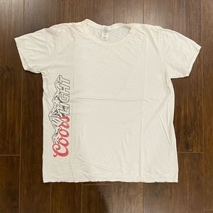 white lightweight coors light tee
